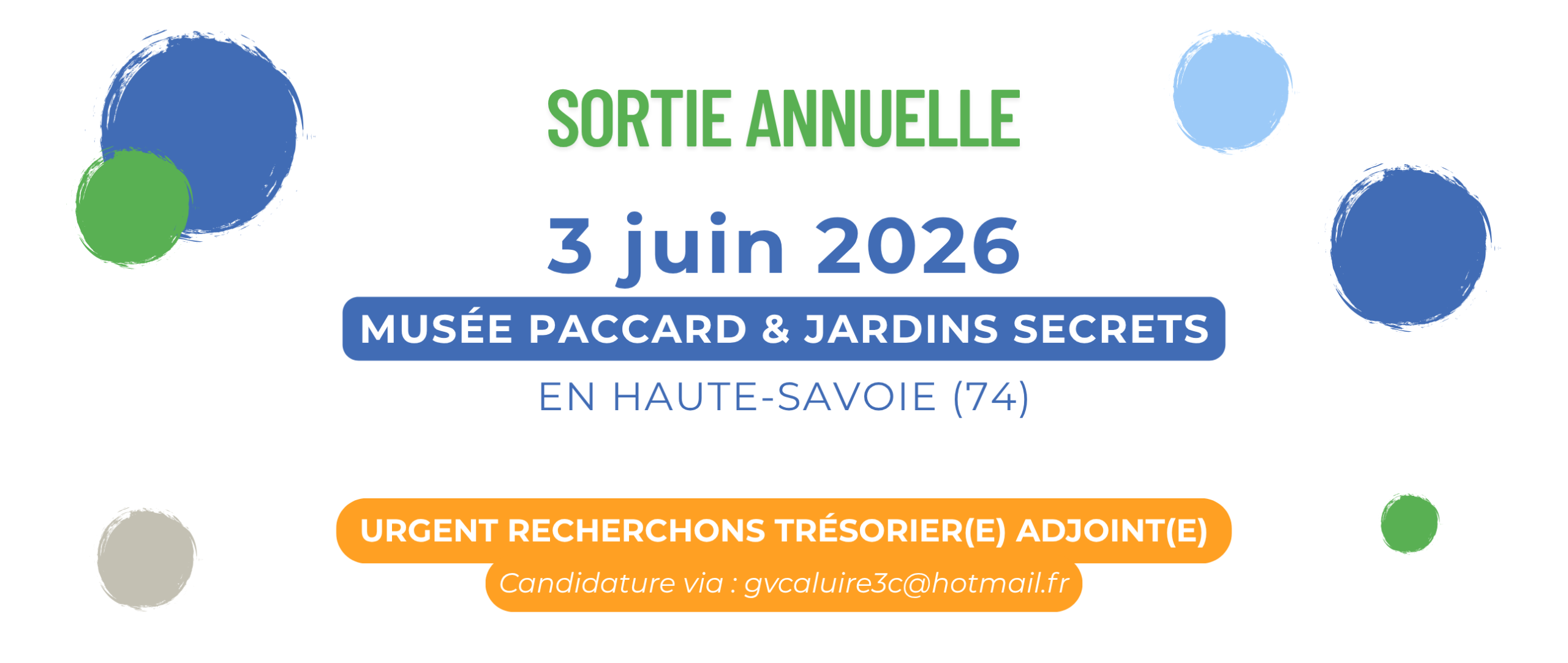 Bannière page d'accueil - Sortie annuelle du 3 juin 2026